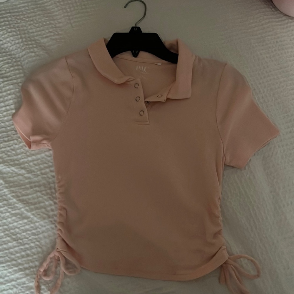 Pink side ruched top